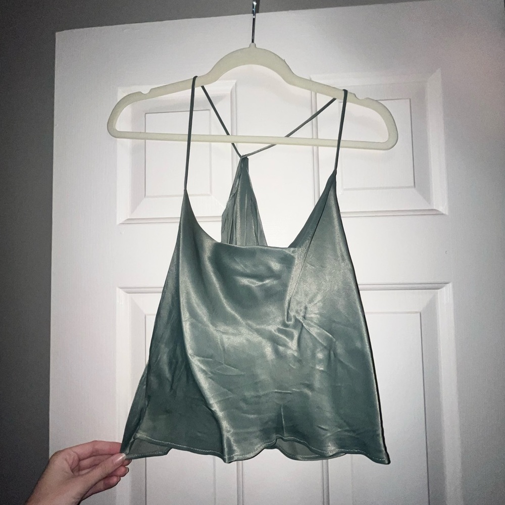 Satin Teal Cami Top